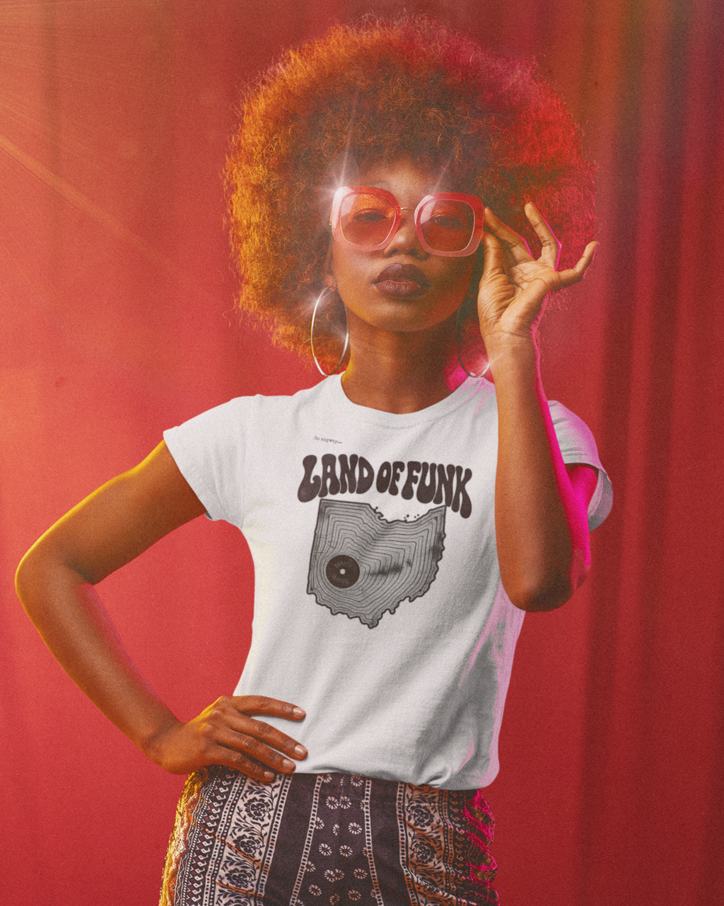 LAND OF FUNK - Dayton, Ohio - Funk Music Vinyl Record Graphic T-Shirt