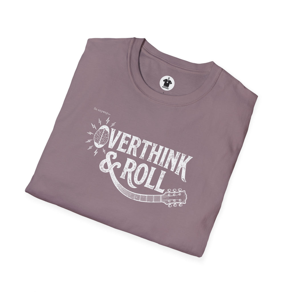 OVERTHINK & ROLL Dark – Funny Overthinking Rock Music Guitar Graphic T-Shirt