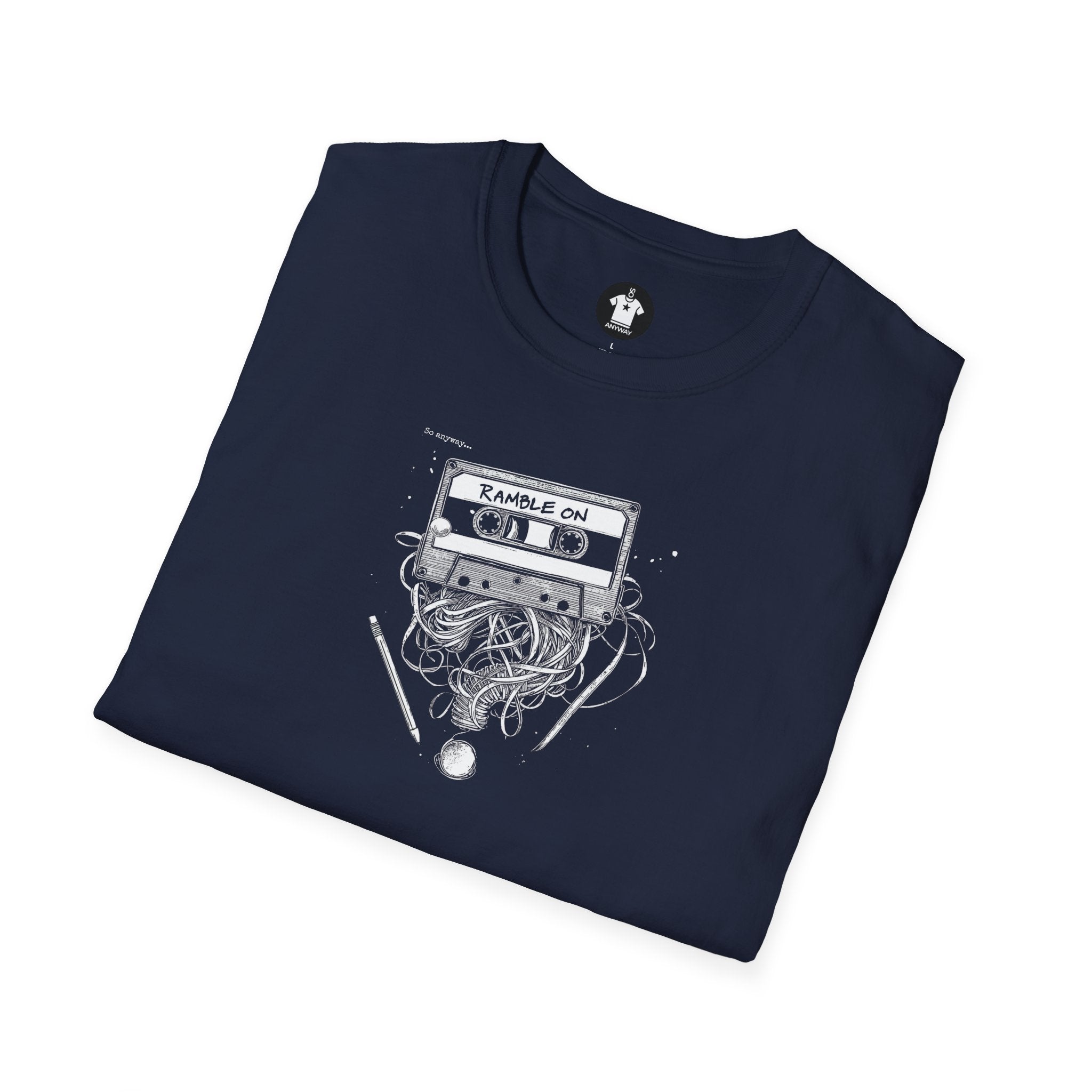 RAMBLE ON Dark – Cassette Tape Unisex Graphic Tee