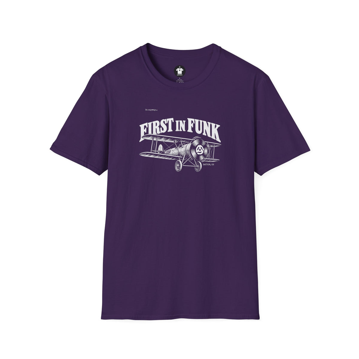 FIRST IN FUNK - Dayton Ohio Aviation Funk Record Biplane Graphic T-Shirt
