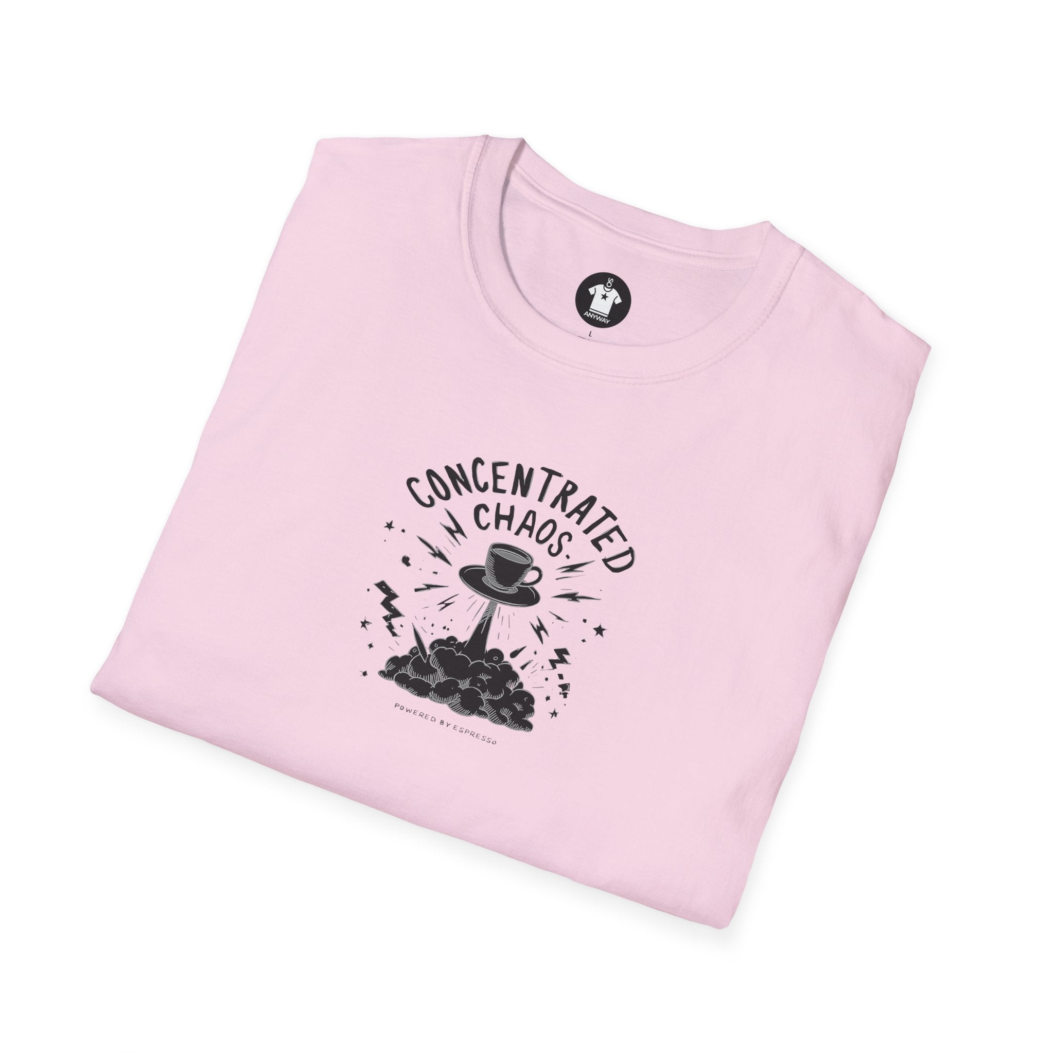 CONCENTRATED CHAOS Light – Funny Coffee Addiction Graphic Tee