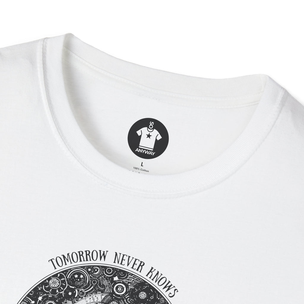 TOMORROW NEVER KNOWS Light – Psychedelic Vinyl Cosmos Unisex Graphic Tee