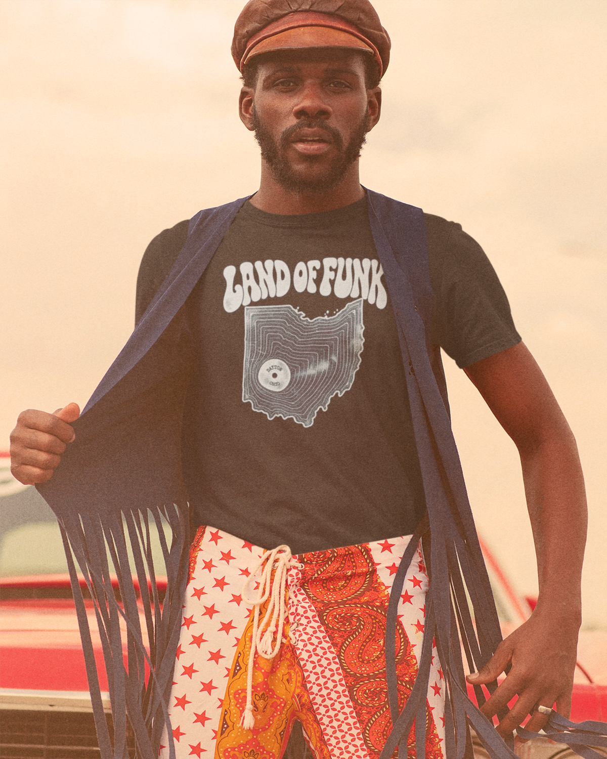 LAND OF FUNK - Dayton, Ohio - Funk Music Vinyl Record Graphic T-Shirt