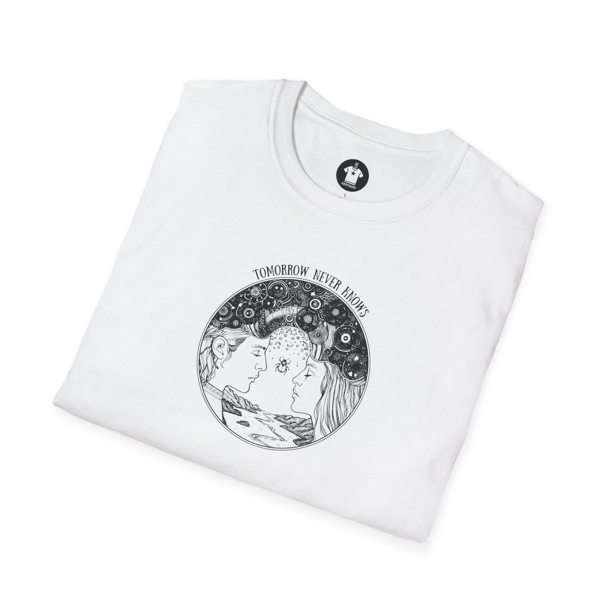 TOMORROW NEVER KNOWS Light – Psychedelic Vinyl Cosmos Unisex Graphic Tee