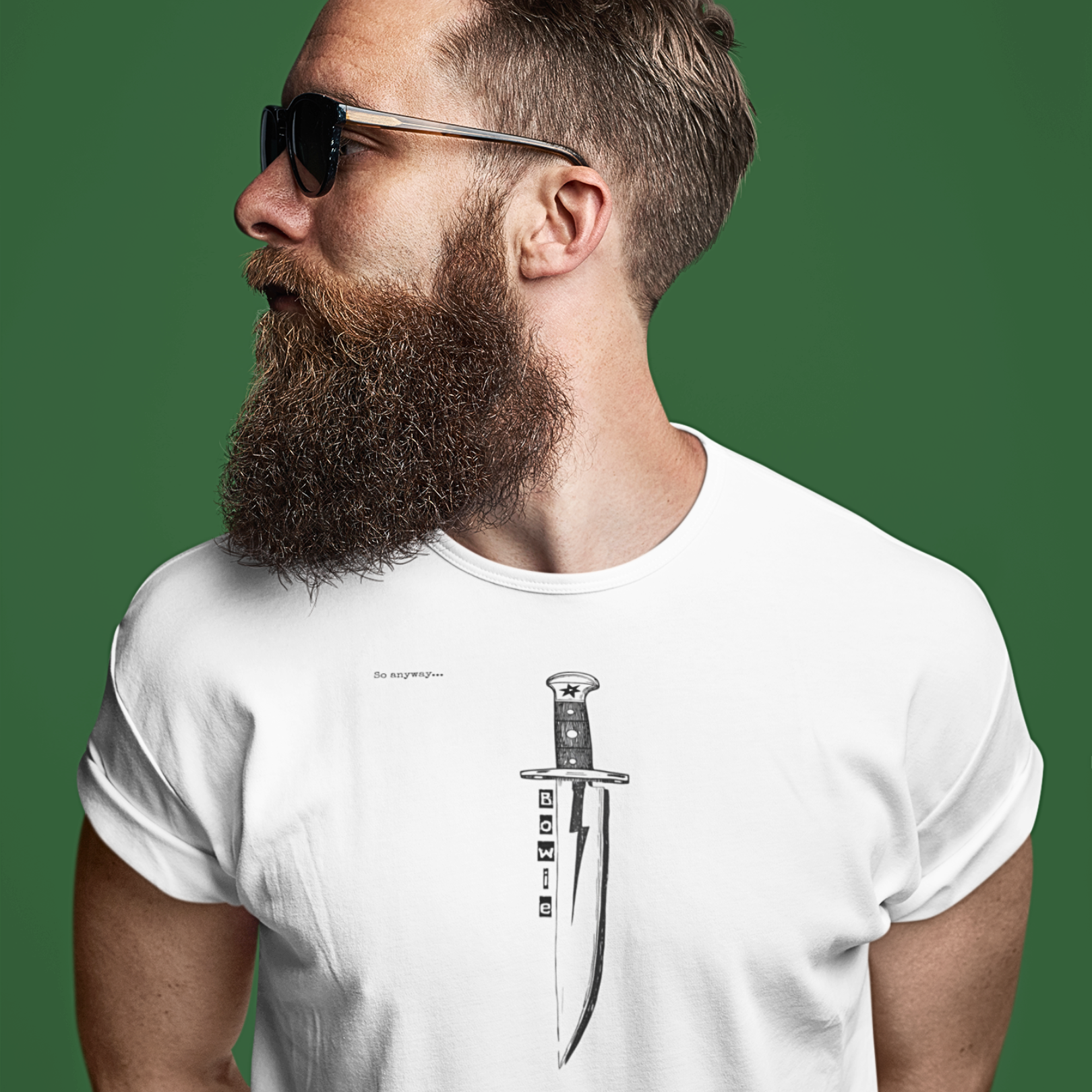 BOWIE KNIFE Light - Lightning Bolt & Black Star Graphic Tee