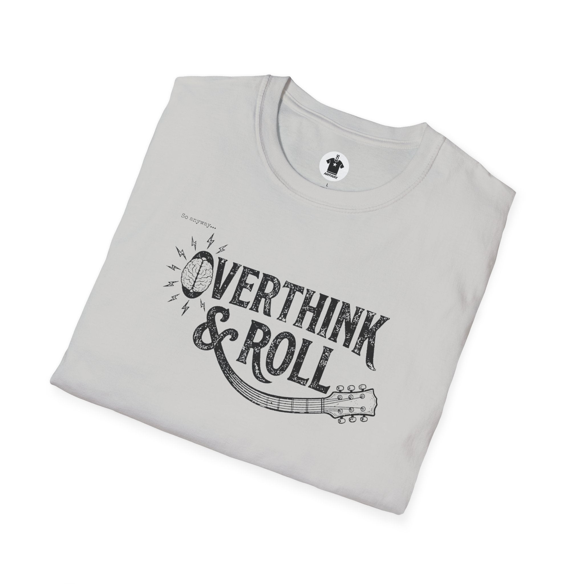OVERTHINK & ROLL Light – Funny Overthinking Rock Music Guitar Graphic T-Shirt