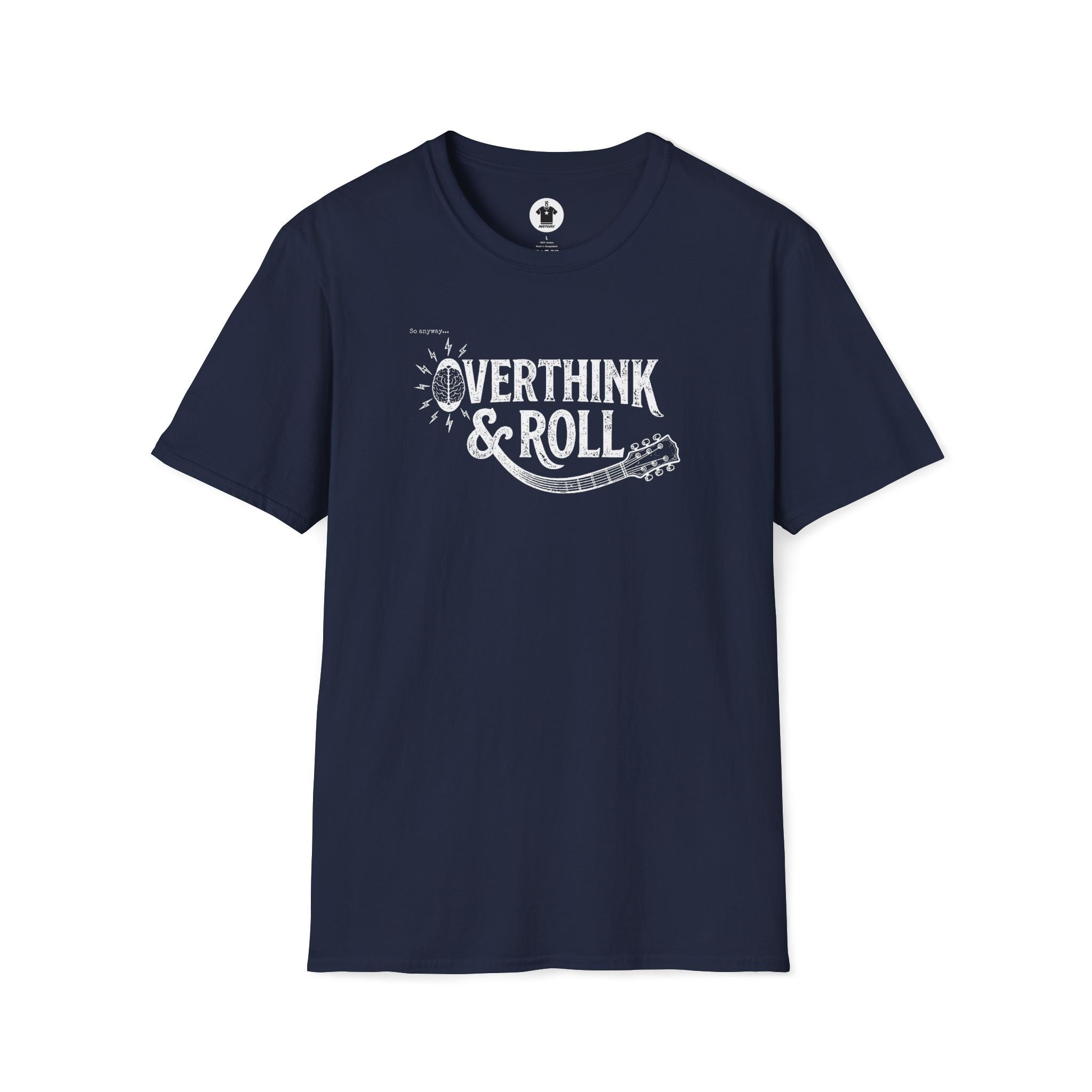 OVERTHINK & ROLL Dark – Funny Overthinking Rock Music Guitar Graphic T-Shirt