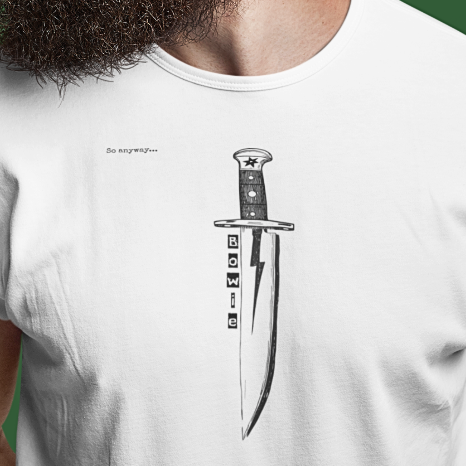 BOWIE KNIFE Light - Lightning Bolt & Black Star Graphic Tee