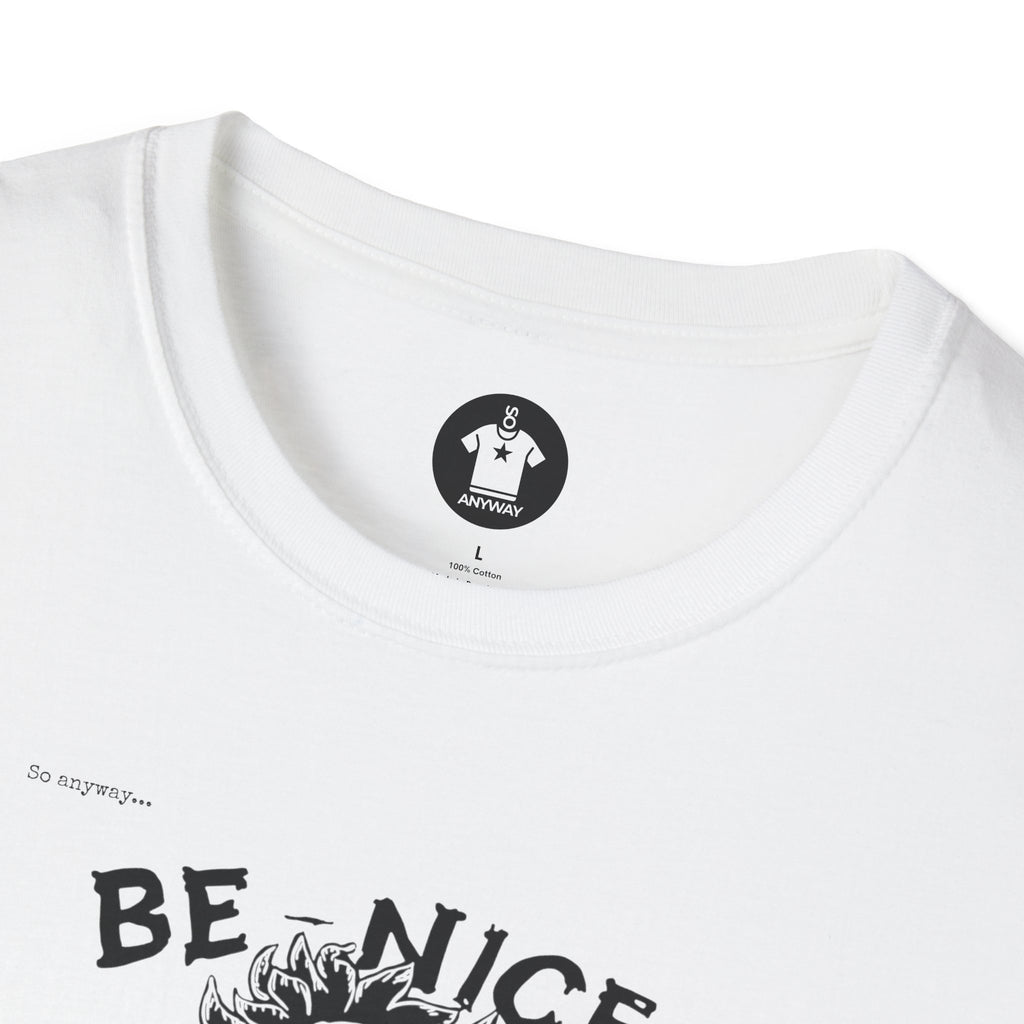 BE NICE STAY WEIRD Shirt – Funny Smiley Face Graphic Tee for Kind Weirdos and Creative People