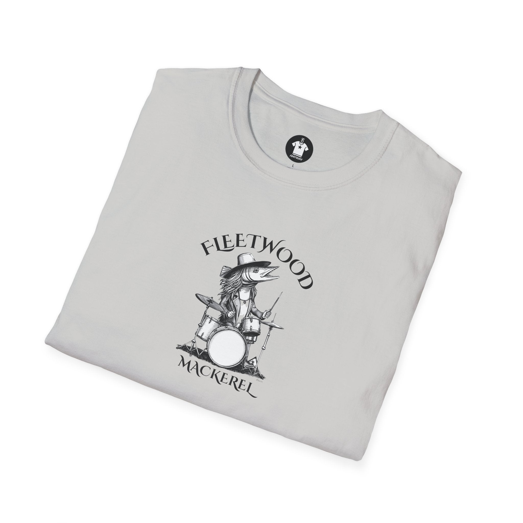FLEETWOOD MACKEREL Light Tee - Funny Rock Band Fish Drummer Graphic (Unisex)